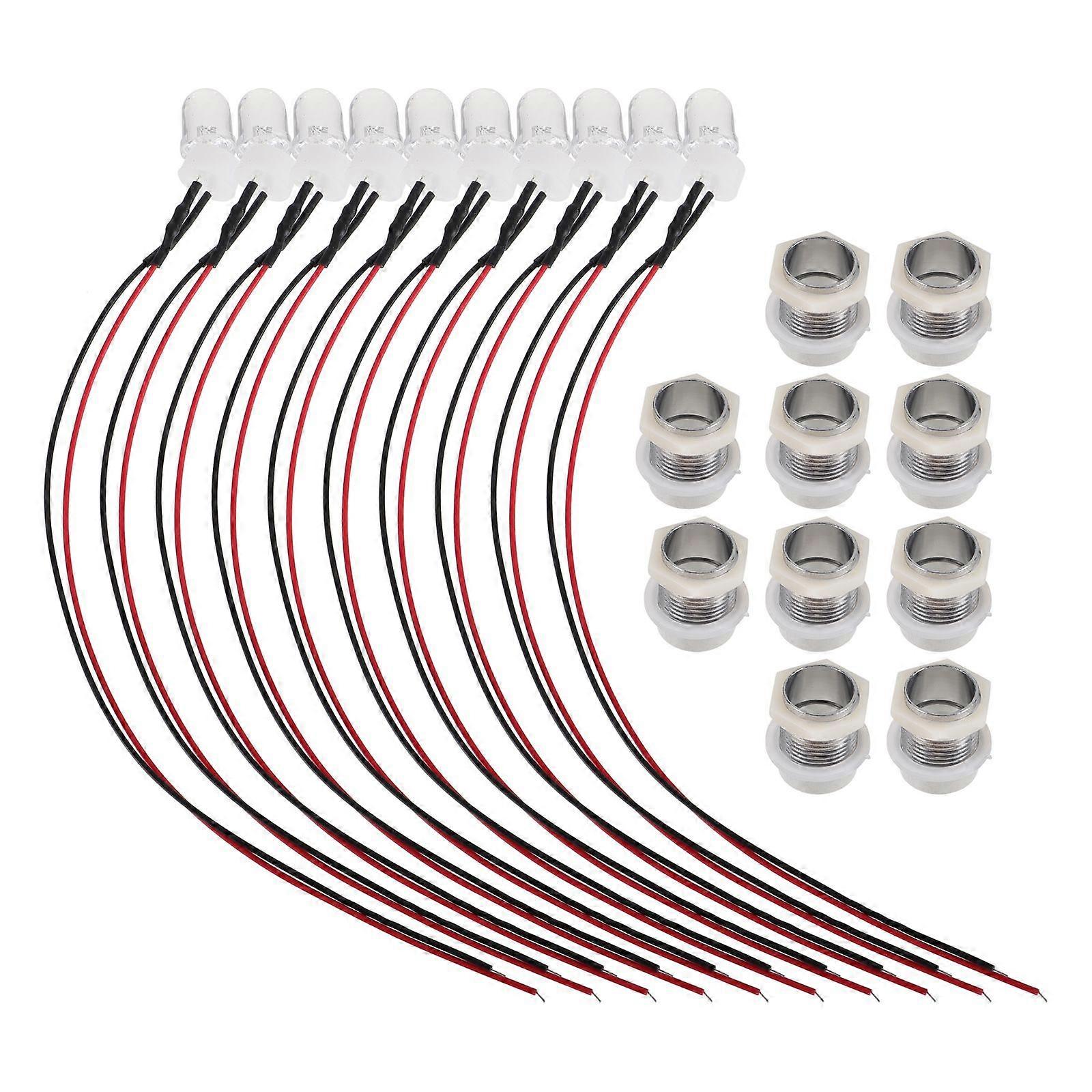 10Pcs LED Emitting Diode Flash Light with Metal Base for Home Use