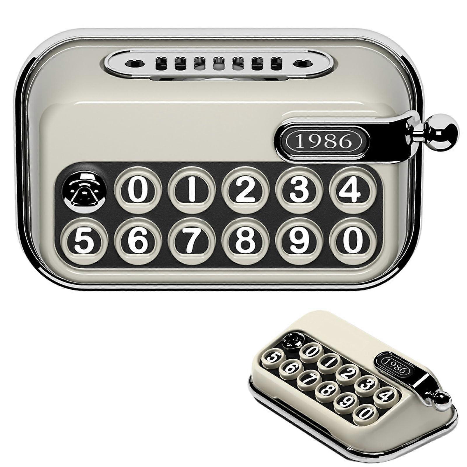 Vintage Car Parking Phone Number Plate with Dashboard Display and Aromatherapy Diffuser