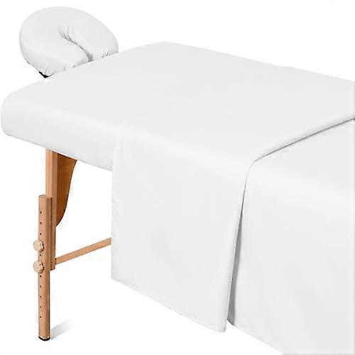 Massage Table Sheets Set 3 Pcs Soft Microfiber Wrinkle Resistant with Face Cradle Cover White