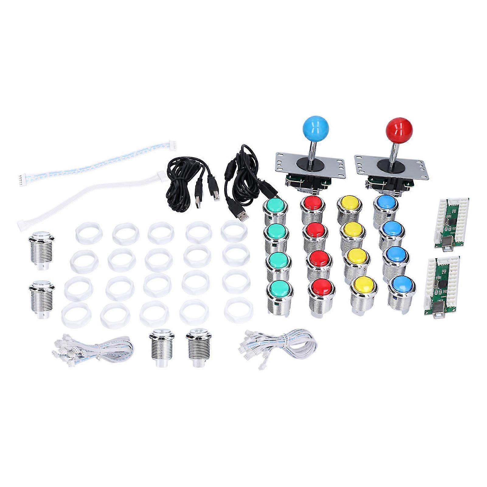 2026 2 Player Arcade DIY Kit 8 Ways Joystick LED Arcade Buttons USB Encoder for Arcade Game Console