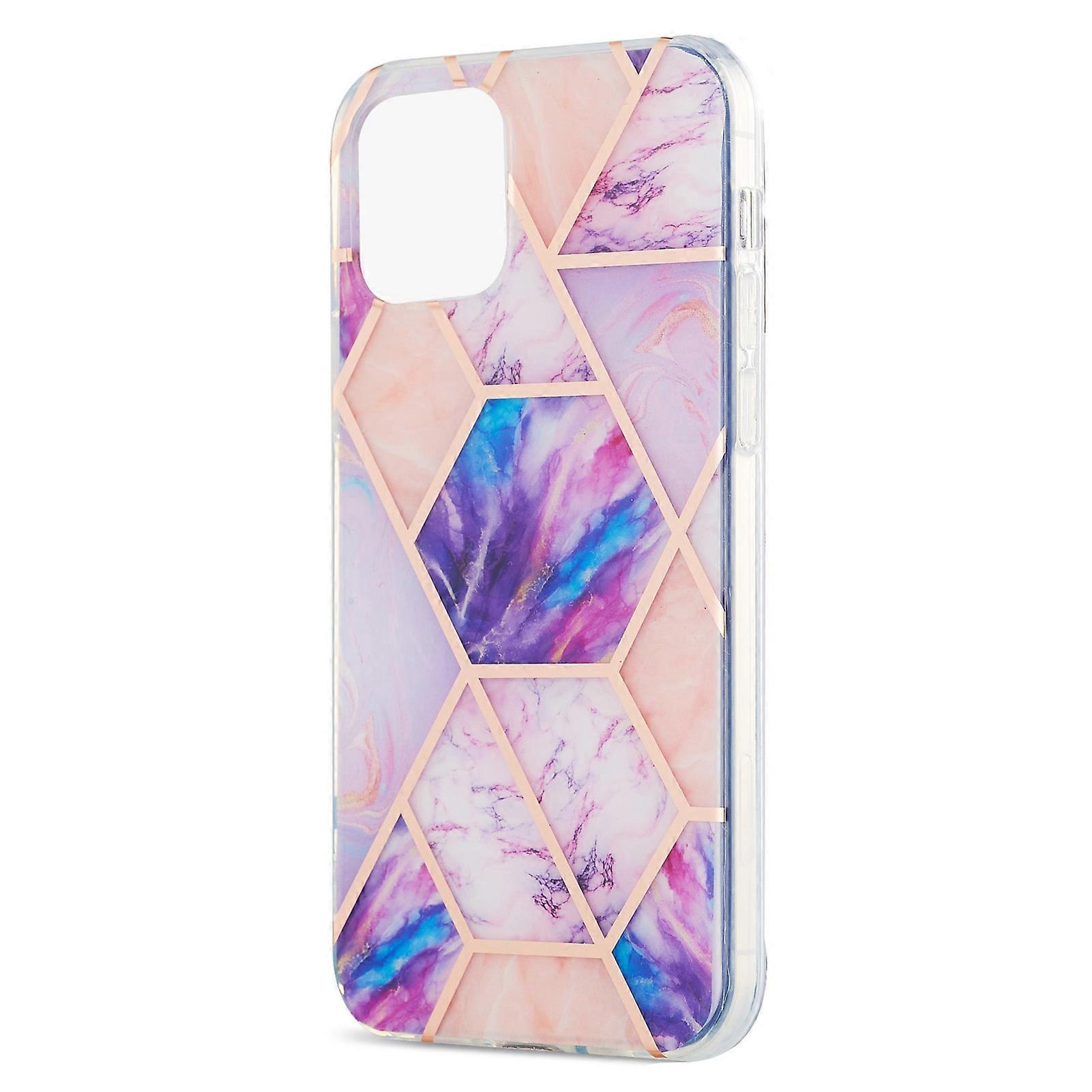 2.0mm IMD Workmanship Electroplating Marble Pattern Printing TPU Cell Phone Case Cover for iPhone 13