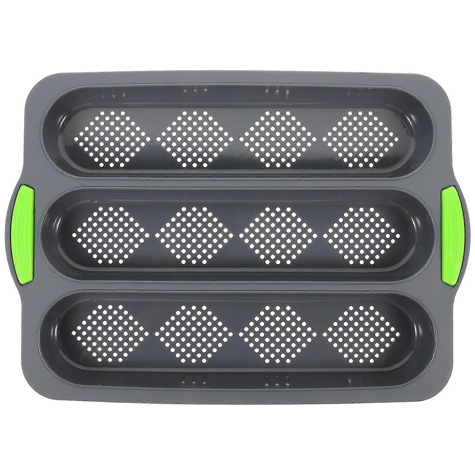 Silicone Rectangular Cake Pan Baking Tray Non-Stick Heat Transfer Even For Home Kitchen Black 1Pcs