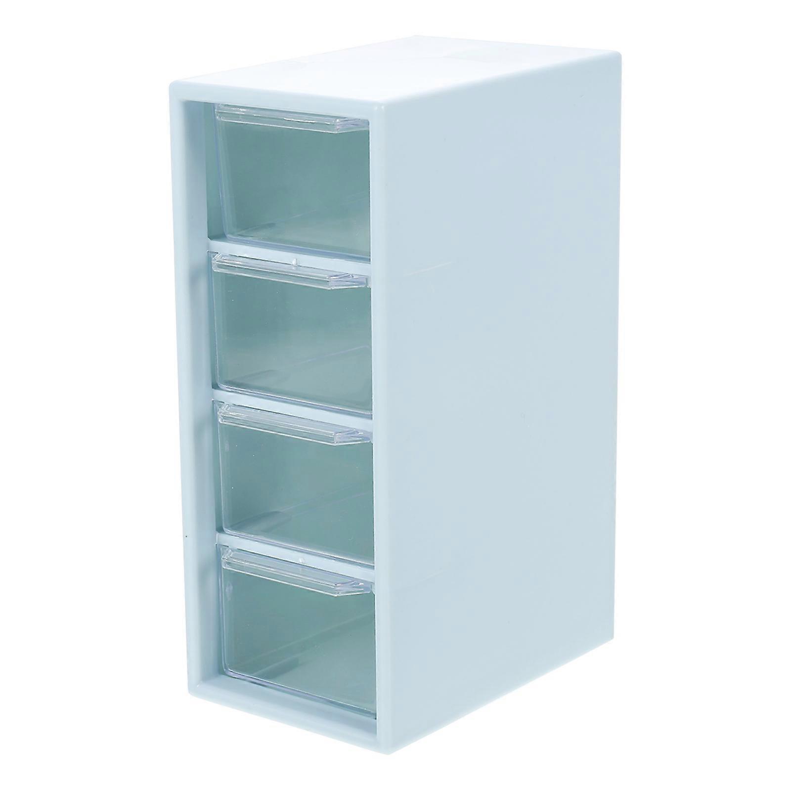 Storage Box Jewelry Storage Box for Desktop Use Blue Plastic Multi Layer