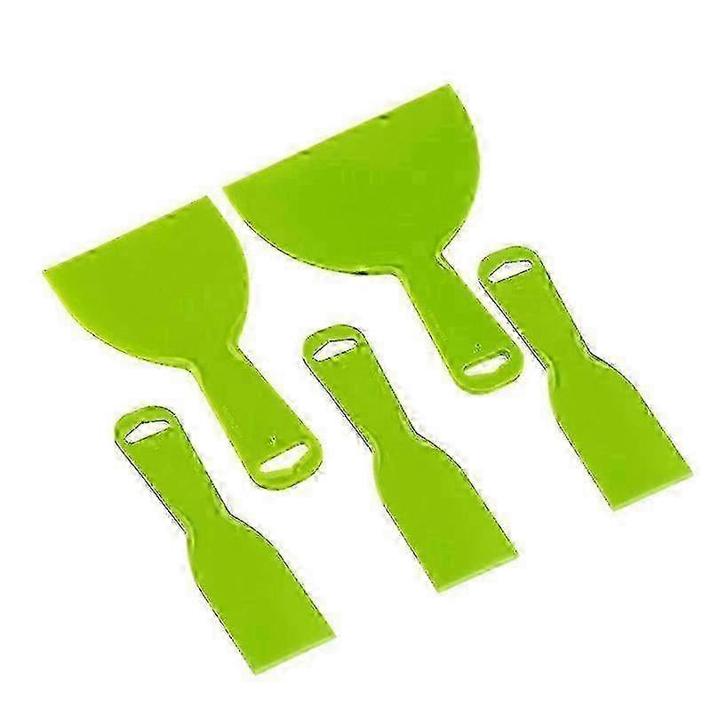 2025 5 Pieces Plastic Putty Knife Set Flexible Paint Scrapers Tool compatible Spackling, Patching, Decals