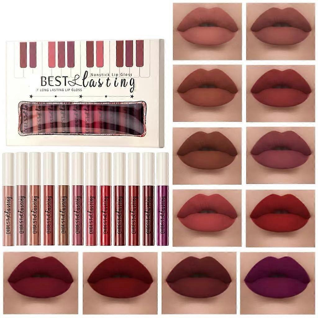 Matte Liquid Lipstick Set 12 Colors Long Lasting Waterproof Smudgeproof TransferResistant