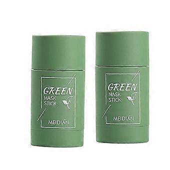 2Pcs Green Tea and Eggplant Solid Face Mask for Oily Skin, Deep Cleansing and Pore Refining