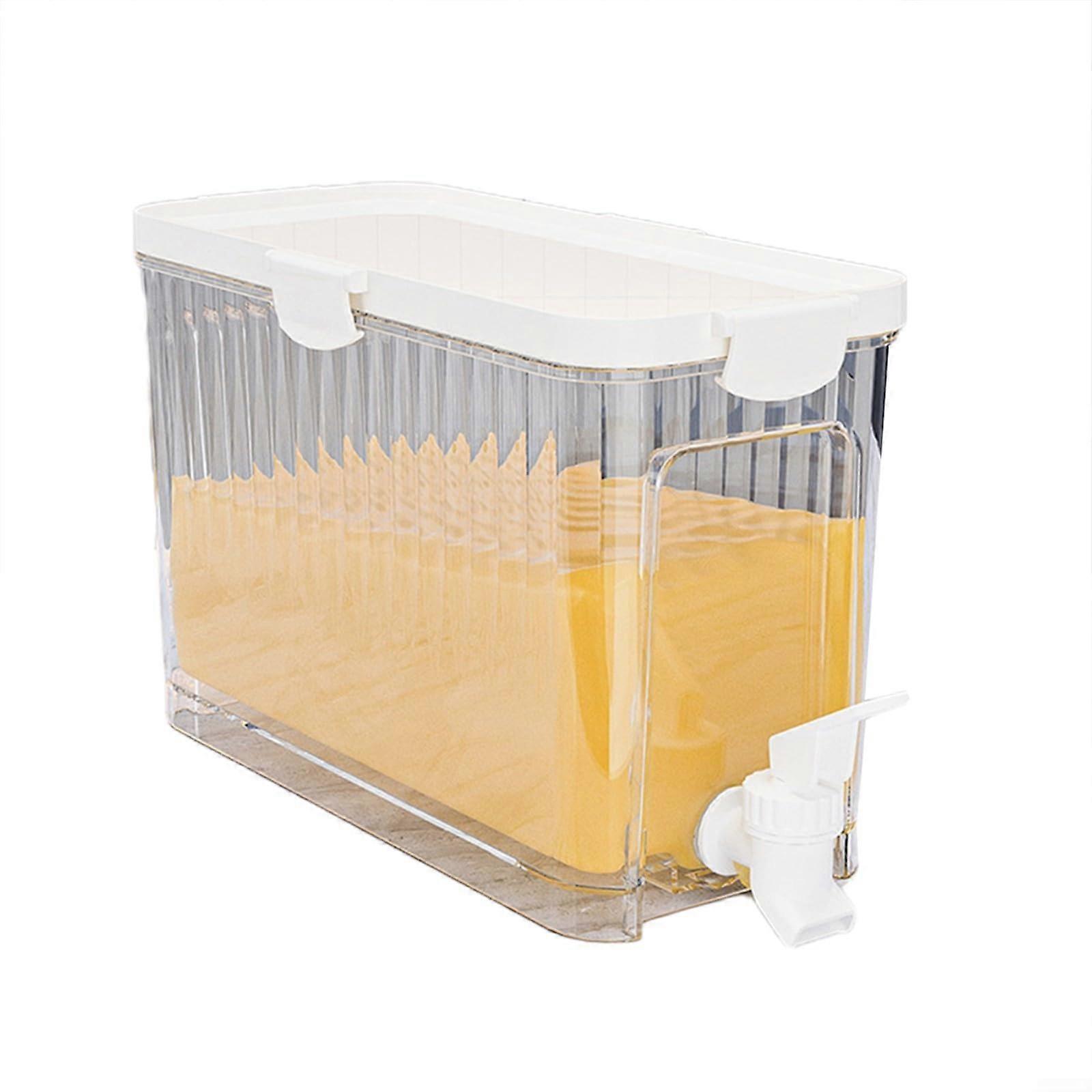 Fridge Water Dispenser with LeakProof Tap, Beverage Container with Removable Filter, White