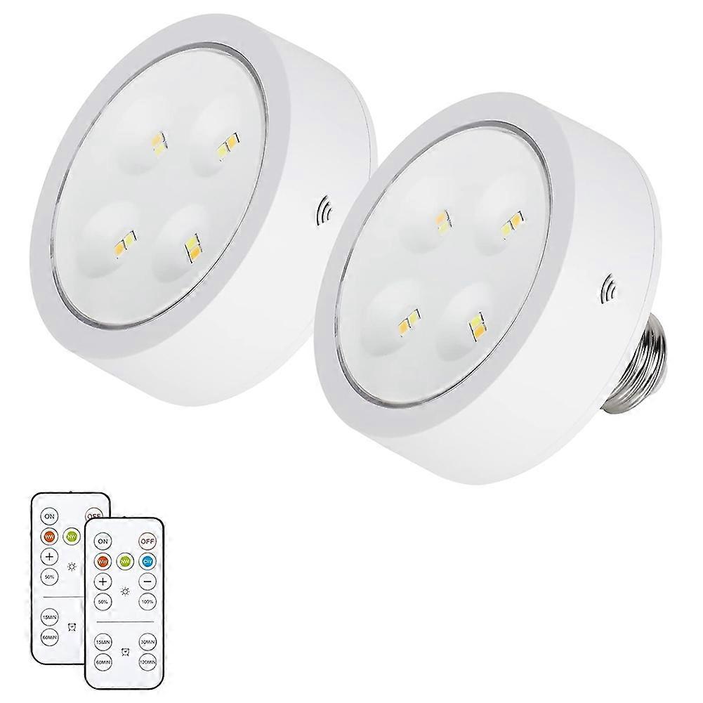 Screw in LED Puck Lights with Remote, with E26 Socket for Wall Sconce