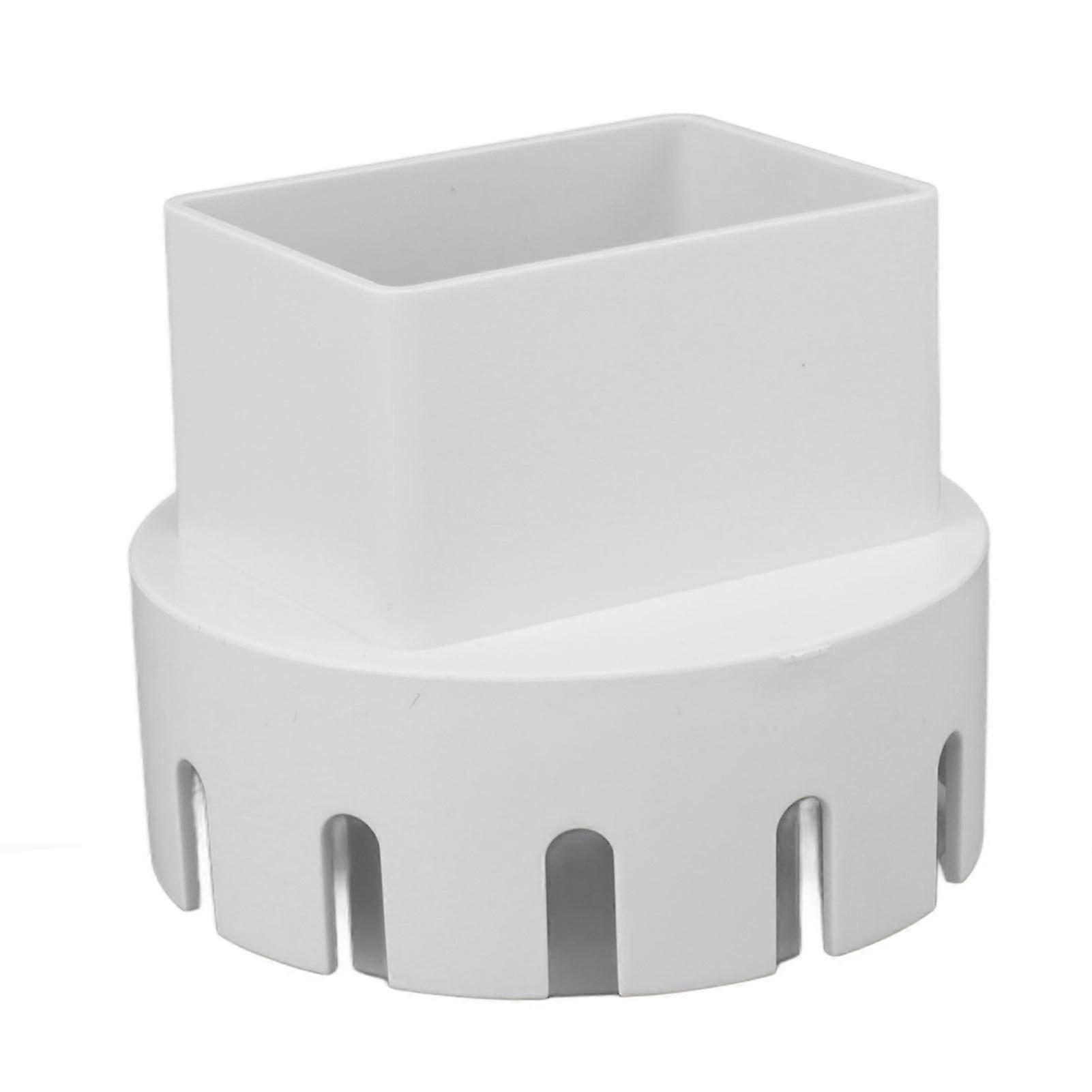 White 3x4in Plastic Downspout Adapter Connector with Screws