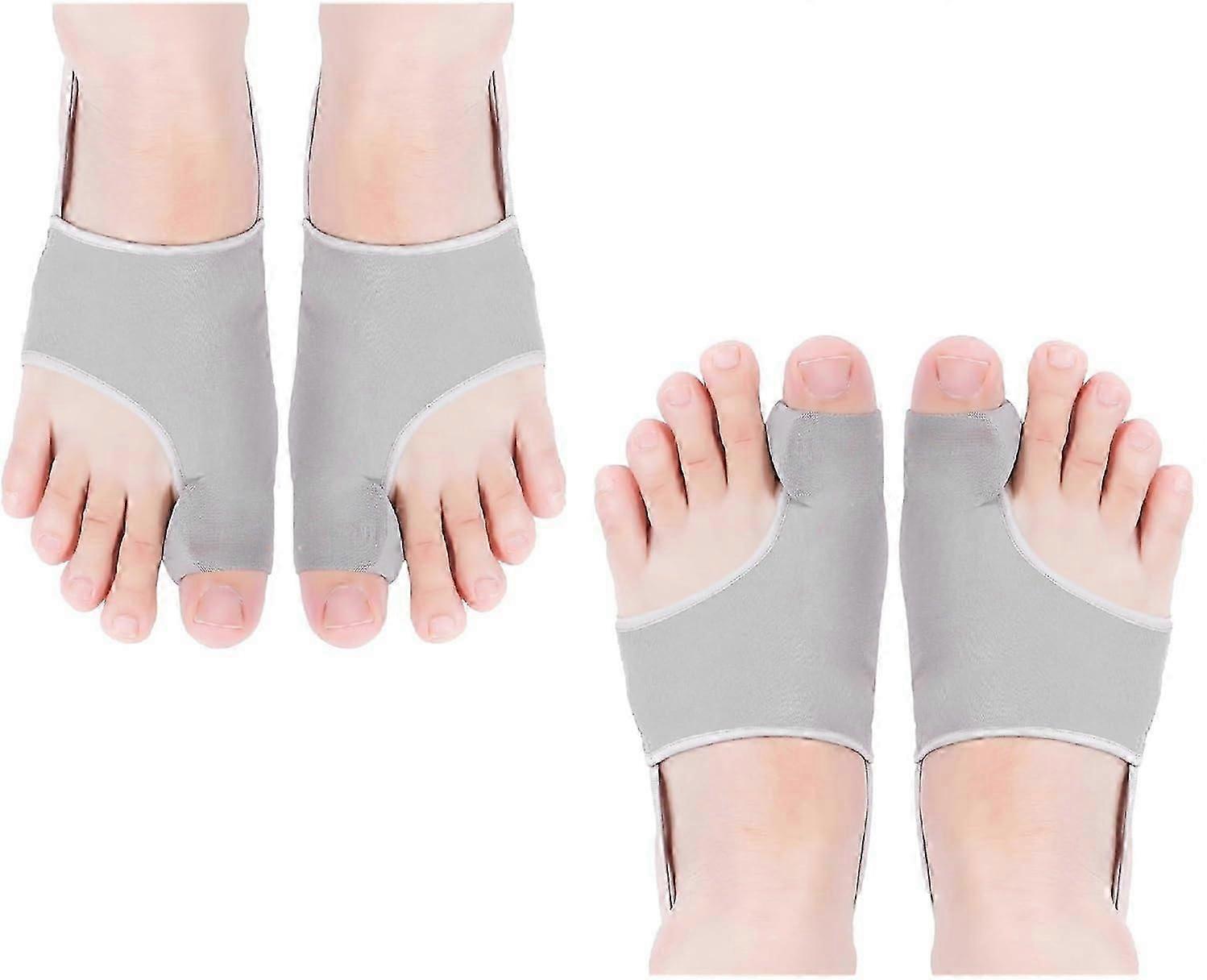 Adjustable Silicone Toe Separator for Bunion Relief, 2 Pairs - Grey