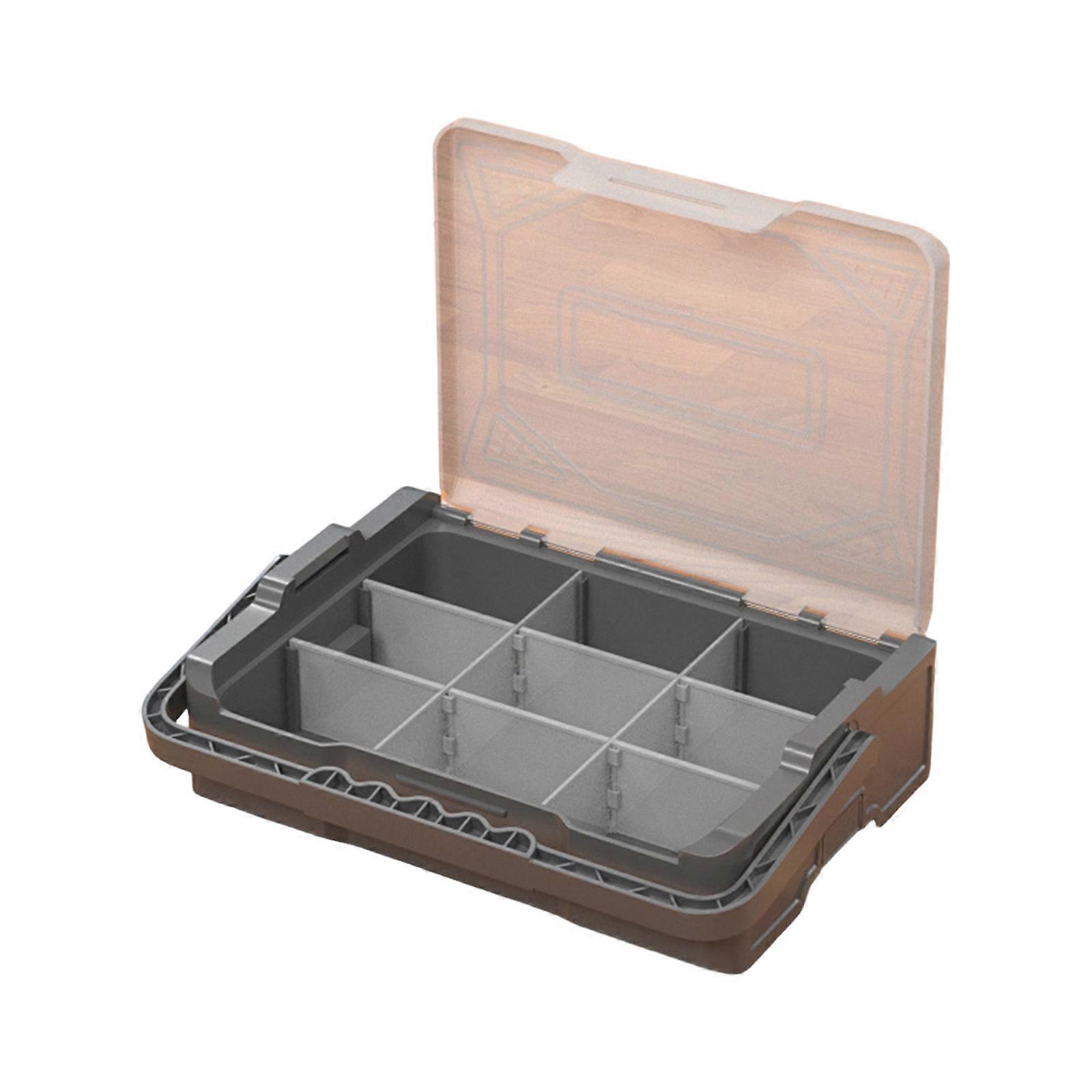 Stackable Storage Box Multifunctional Plastic Hardware Tool Parts Box Household Sorting Box Batch Head Small Screw  Grey