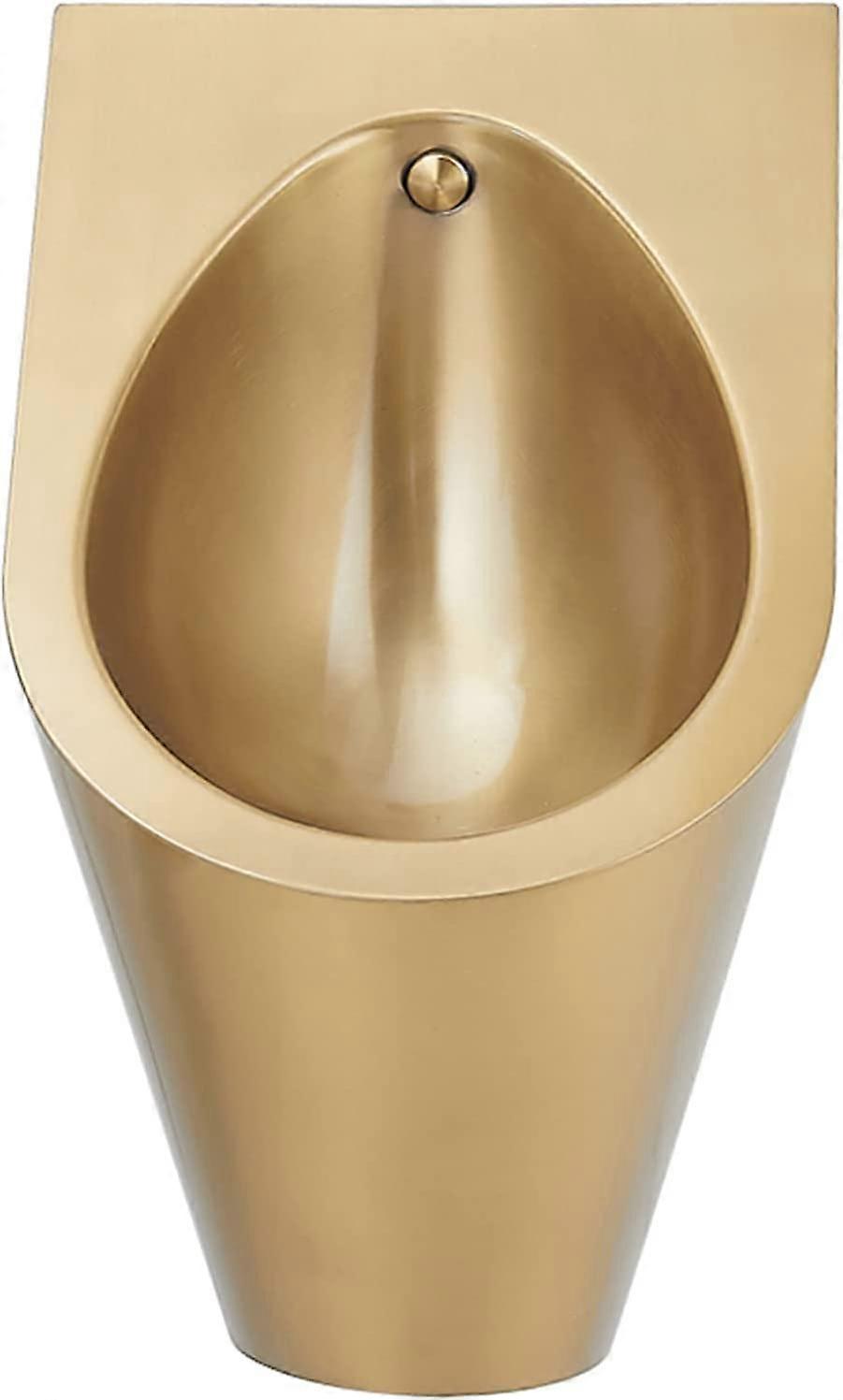 Gold Wall Mounted Automatic Sensor Urinal with Compact Vertical Drainage for Commercial Use