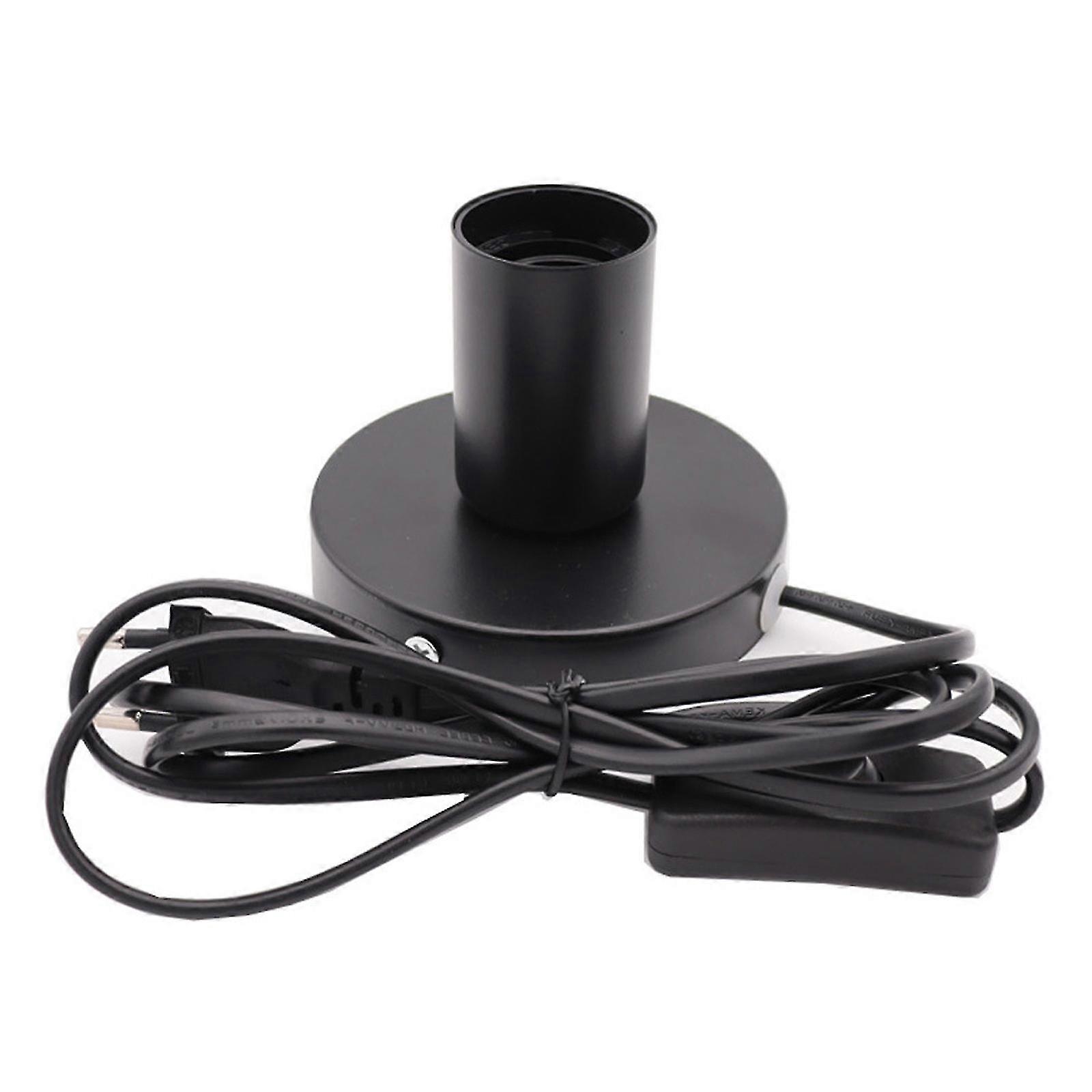 Lamp Base E27 Screw Socket 1.8m Cable with Button Switch Iron Rustproof for Home Office Desktop Table Lamp