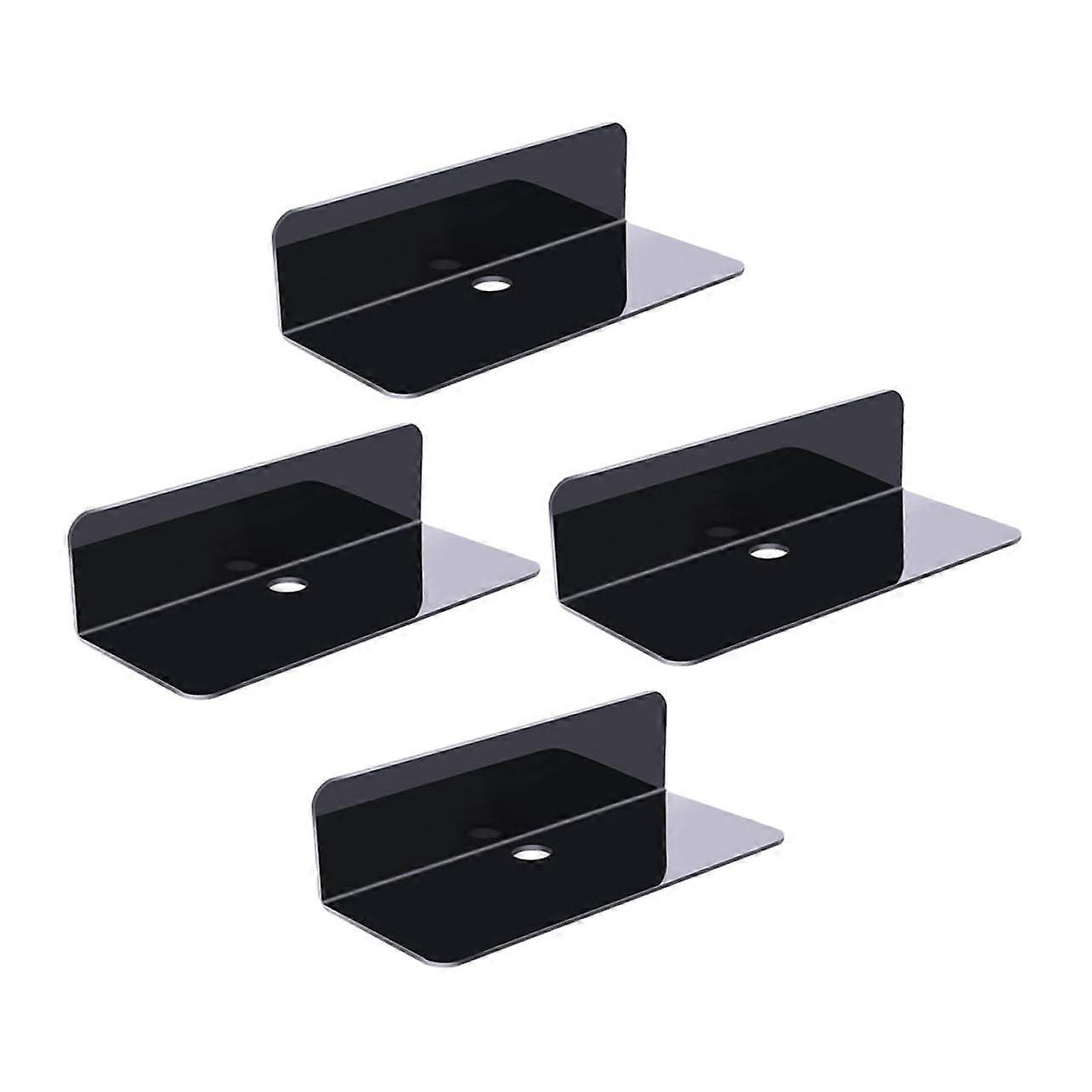 4Pcs Self Adhesive Floating Wall Shelves SpaceSaving No Drill Storage for Bathroom Kitchen Bedroom