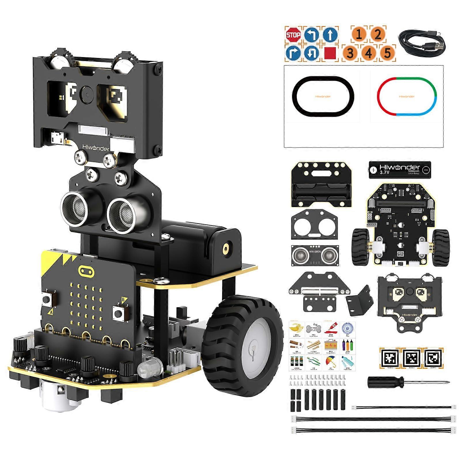 AI Robot Car Kit Compatible with Micro:bit V2, AI Vision HD Camera, STEM Educational Programmable Toy