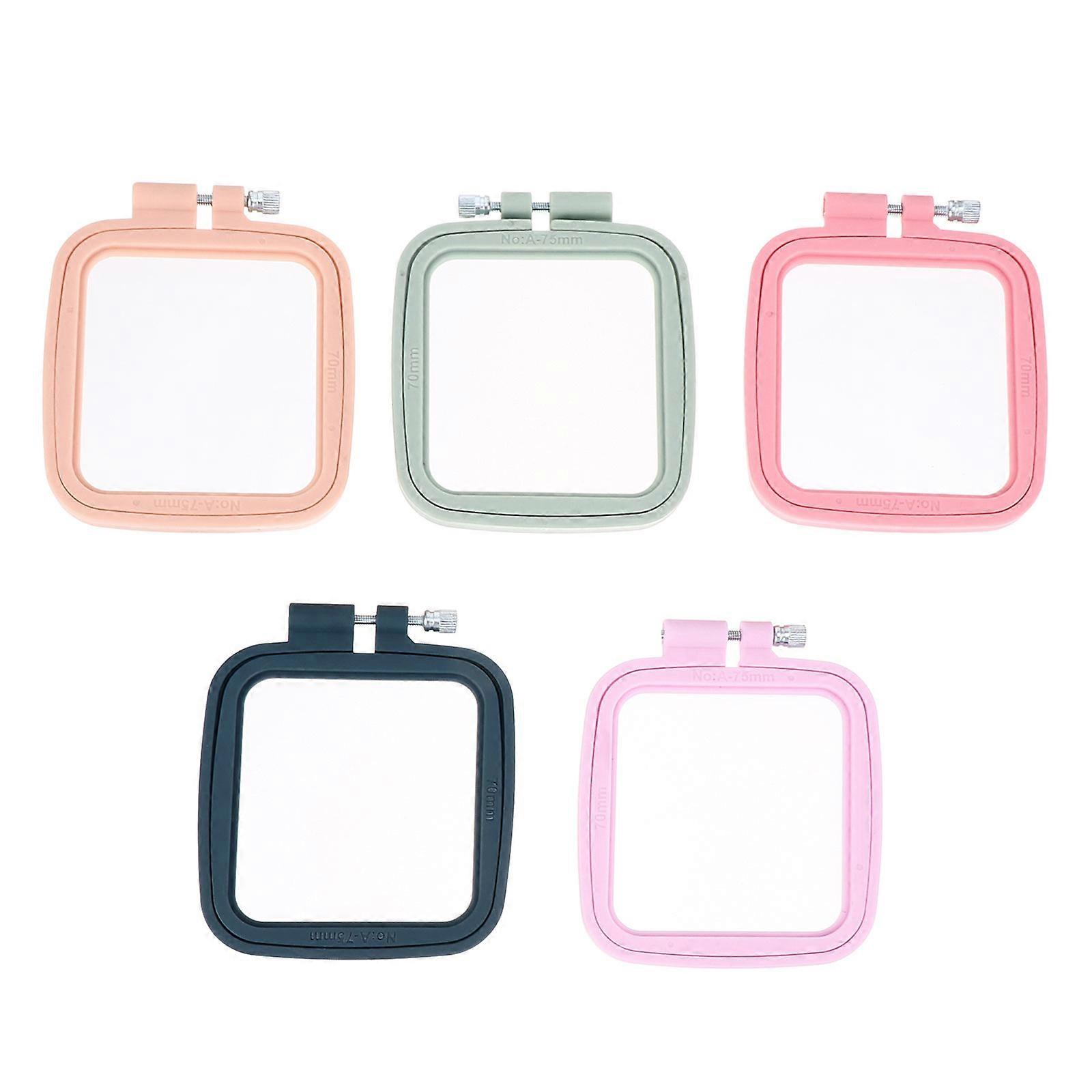 Mini Cross Stitch Hoops Plastic Embroidery Frame for DIY Use 5Pcs
