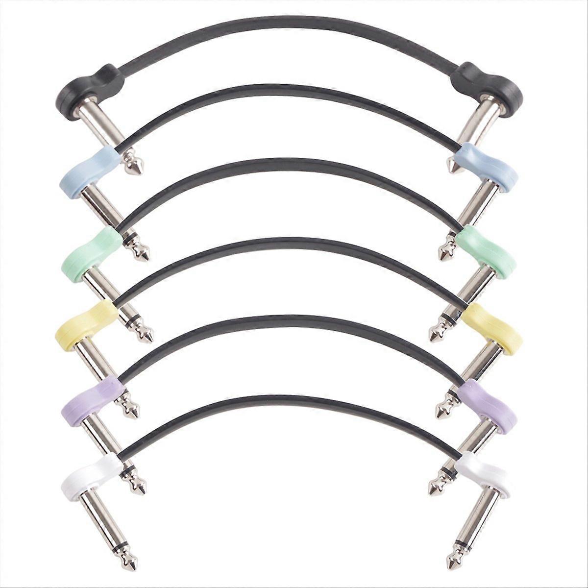 6 Packs 16cm Guitar Effect Pedal Flat Patch Cables Multicolor
