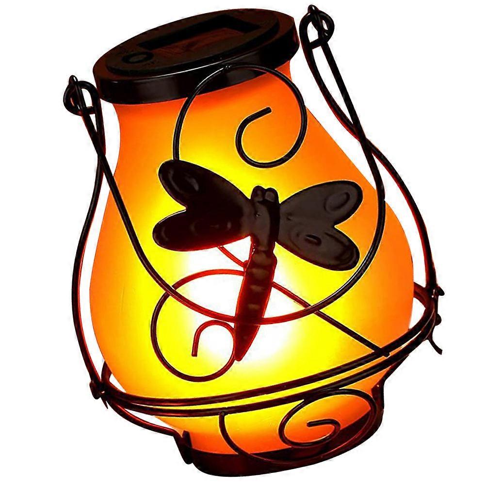 Solar Lantern Vintage Flickering Flame Outdoor Light with Hanging