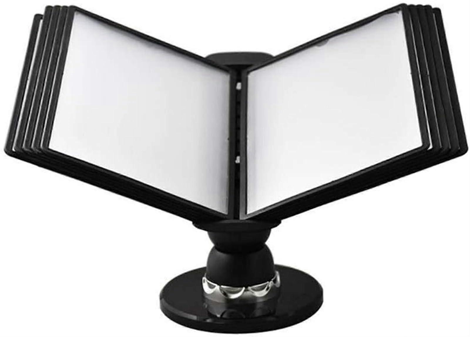 Desktop Flip Display Folder with 10 A4 Pockets, Quick Access, Durable Metal Frame, Wall Mount