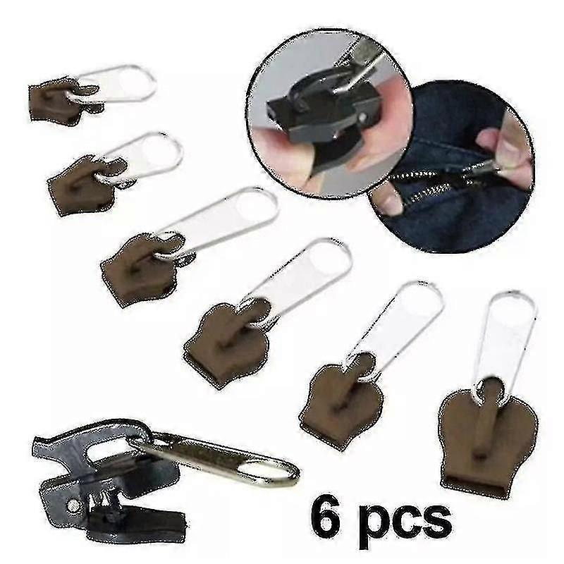 6 Pack Fixed Zipper Pullers Zipper Slider Rep Zipper Set