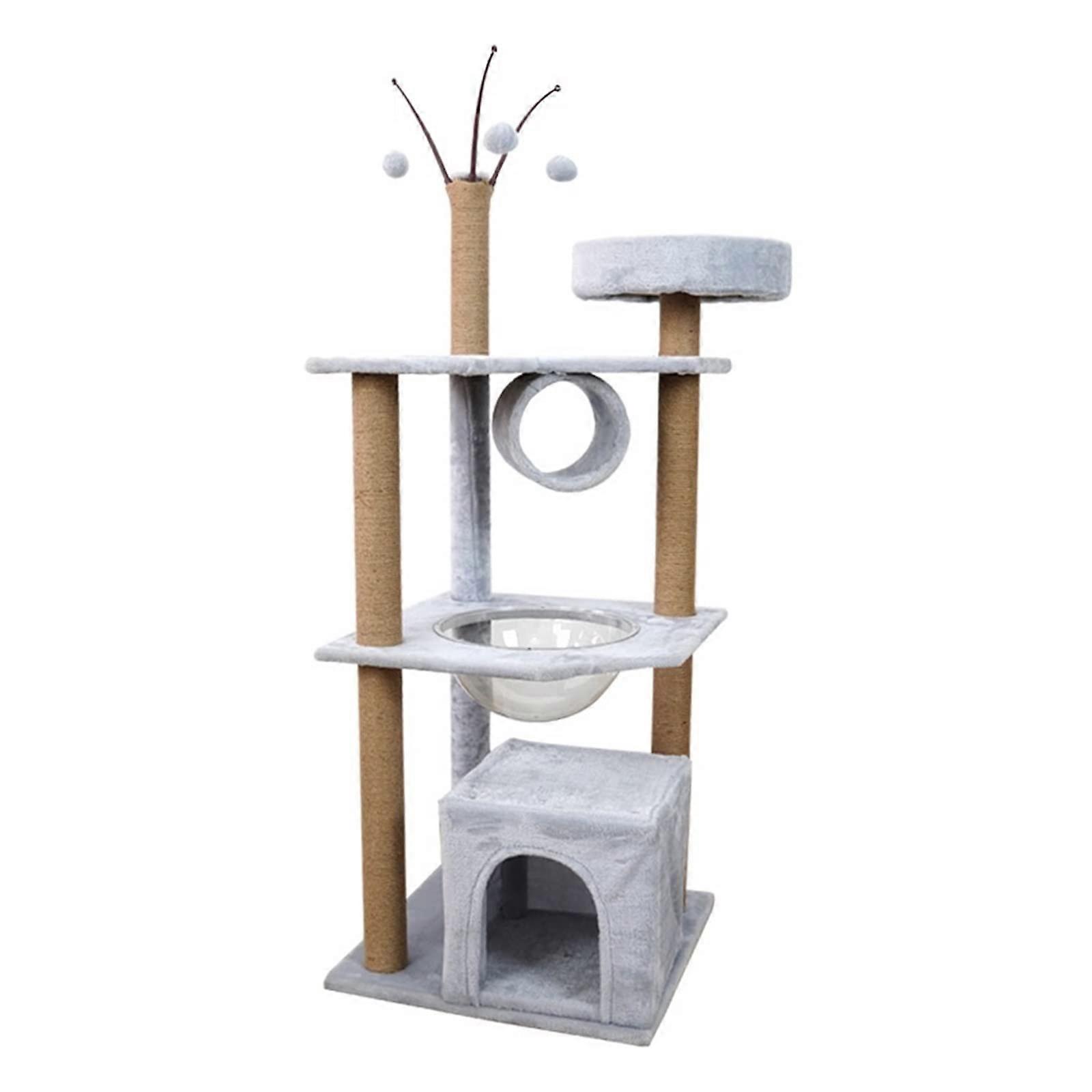 Cat Tree Tower with Space Capsule Condo, MultiLevel Climbing Frame for Indoor Cats, Scratching Posts
