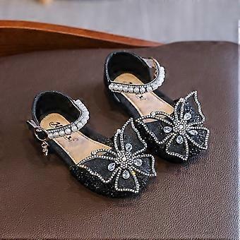 Mädchenschuhe für festliche Anlässe, Hochzeitssandalen mit niedrigem Absatz, Mary Jane Prinzessinnen-Schmetterlingsschuhe
