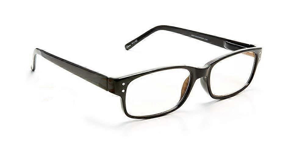 Reading Glasses +1.50 Blue Light Blocking Black Rectangle Frame for Computer and UV Protection