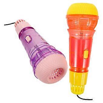 Microfone de brinquedo com eco para crianças, microfone de simulação leve, 2 unidades.