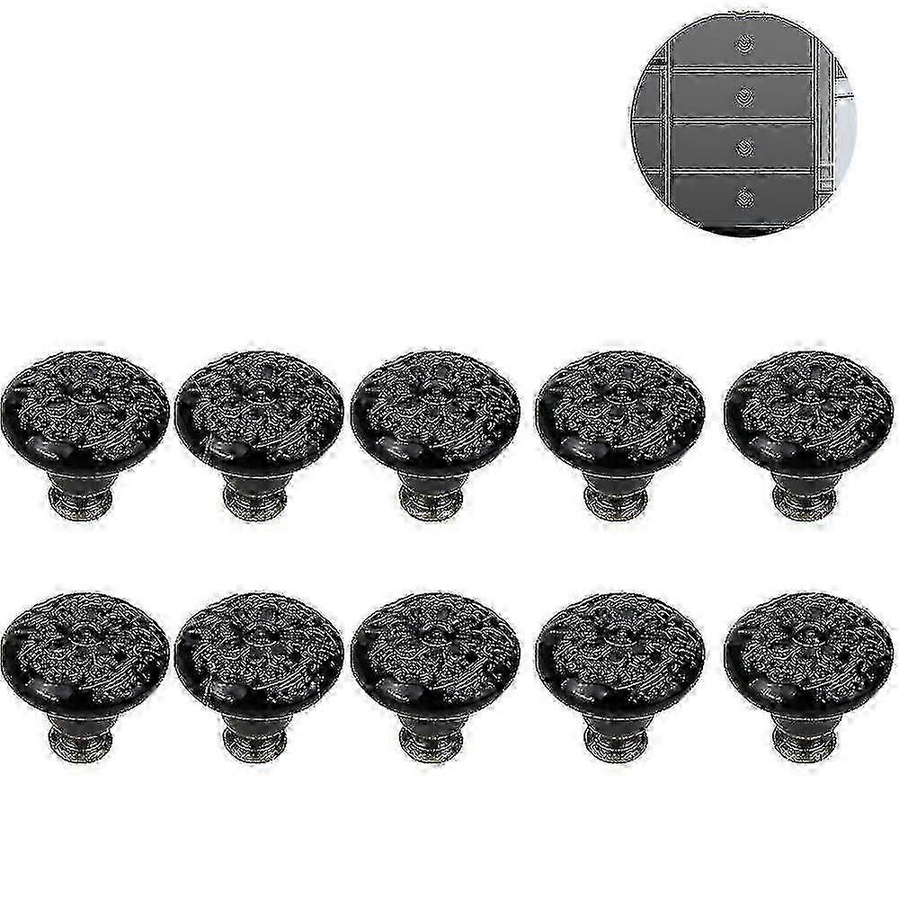 10 Ceramic Knobs, Old -fashioned Cabinet Door Knobs