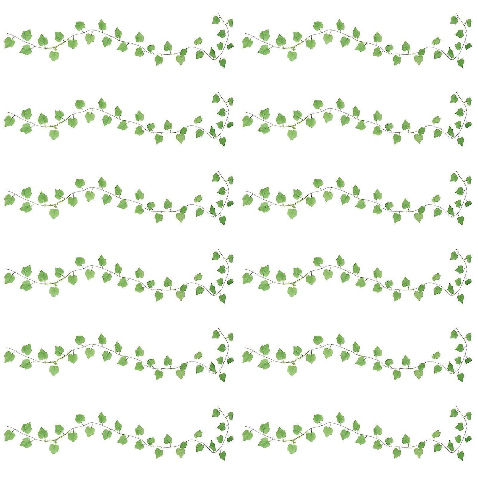 12Pcs Green Imitation Grape Leaf Vine Decor for Decorative Use