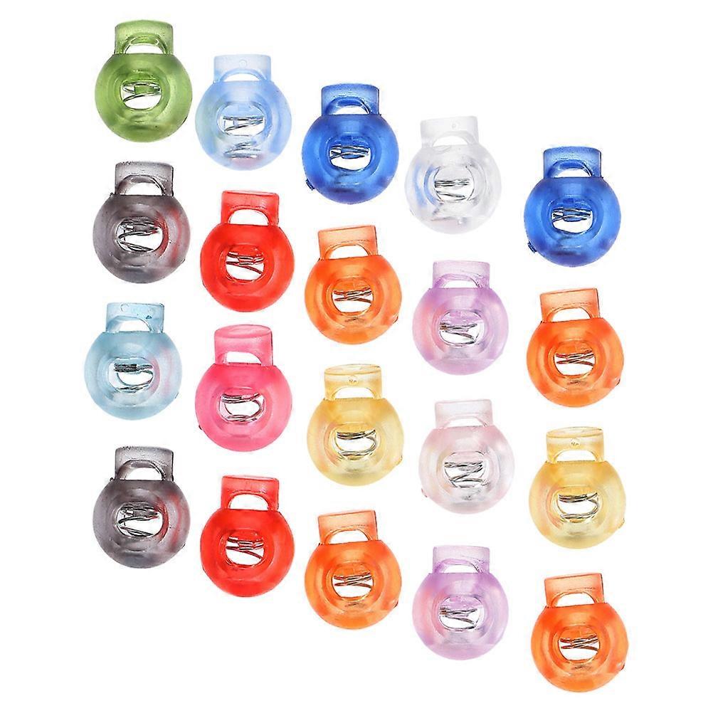Assorted Color Plastic Spring Cord Locks for Drawstring Use 28Pcs Set