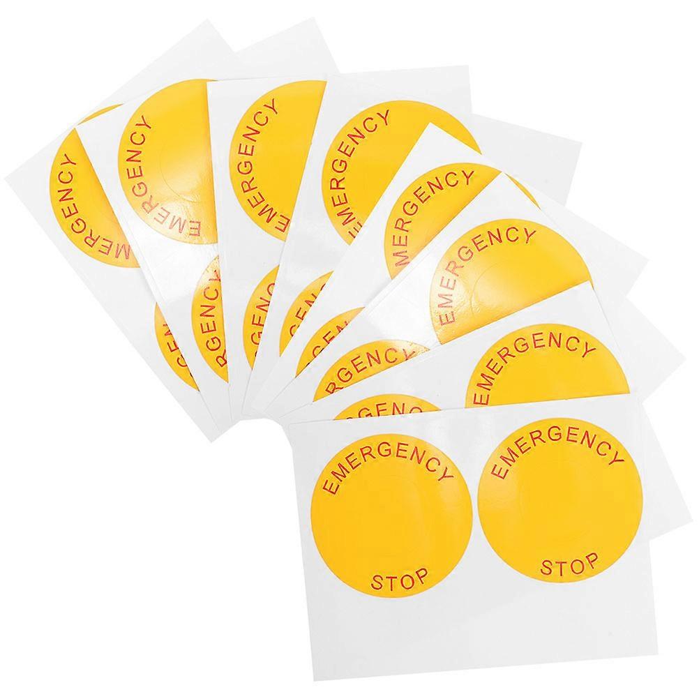 Emergency Stop Sign Sticker for Equipment Safety 8Pcs Pack