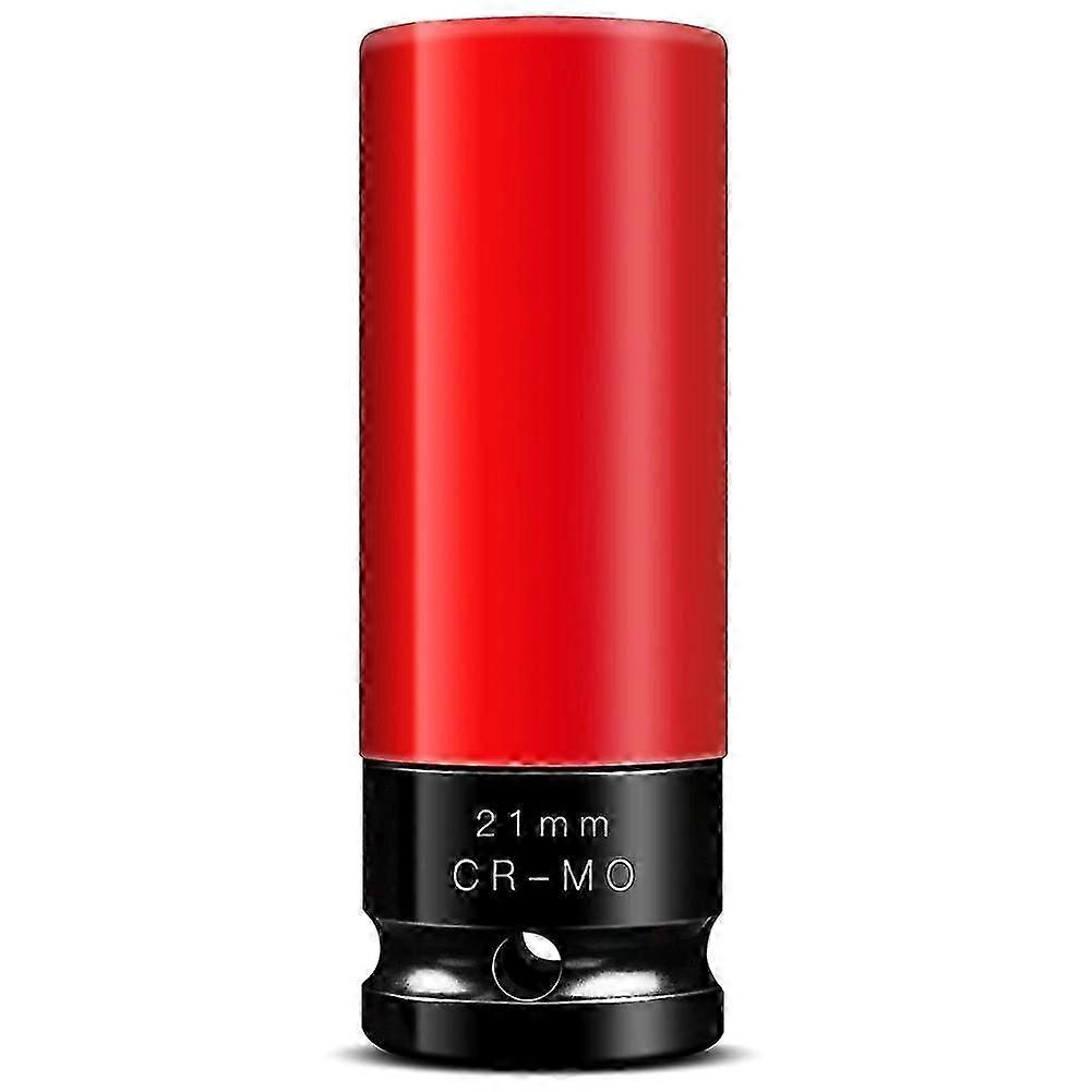 21mm 1/2inch Drive Wheel Protector Impact Socket, Non-Marring Lug Nut Thin Wall Deep Socket Set