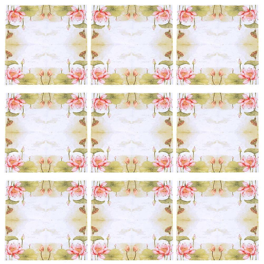 Disposable Napkin for Party Use 20 Sheets Flower Pattern Printed Tissue