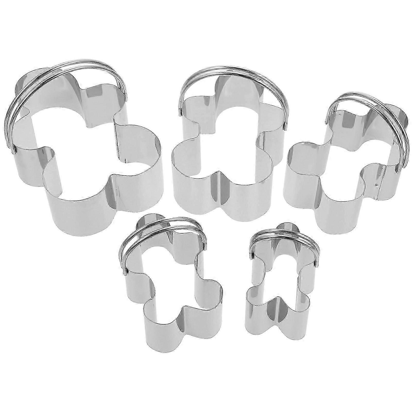 Silver Mousse Ring Mold Cookie Cutter for Baking 5Pcs Portable Set