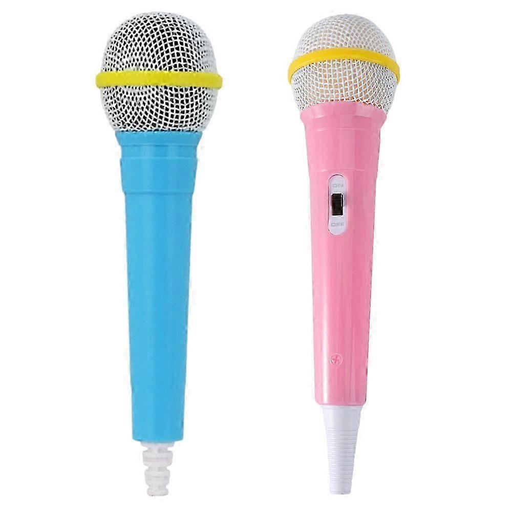 Toy Microphone Prop Cylindrical Plastic Plaything for Training Microphone 2Pcs
