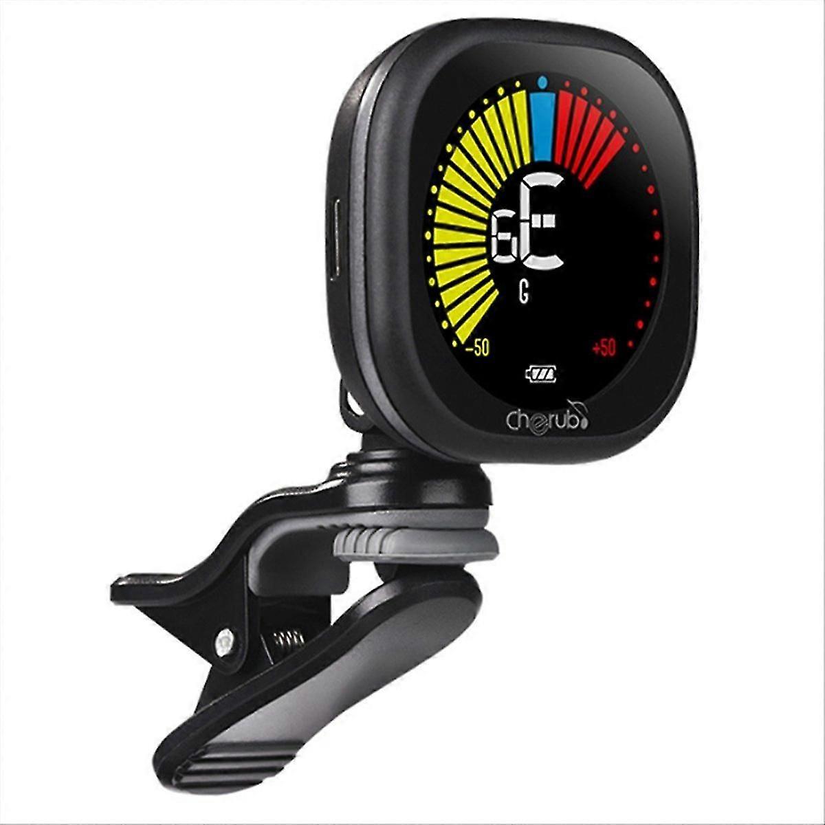 Clip-On Guitar Tuner, VA Color Screen, Rechargeable Lithium Battery, Multifunctional