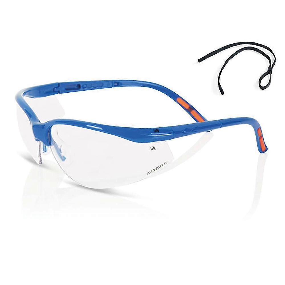 Beeswift Adjustable Safety Spectacles Clear/Blue Frame ZZ0010