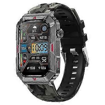 CF26 Smart Watch Health Monitor Fitness Bracelet Support Bluetooth Call, Camouflage Silicone Strap
