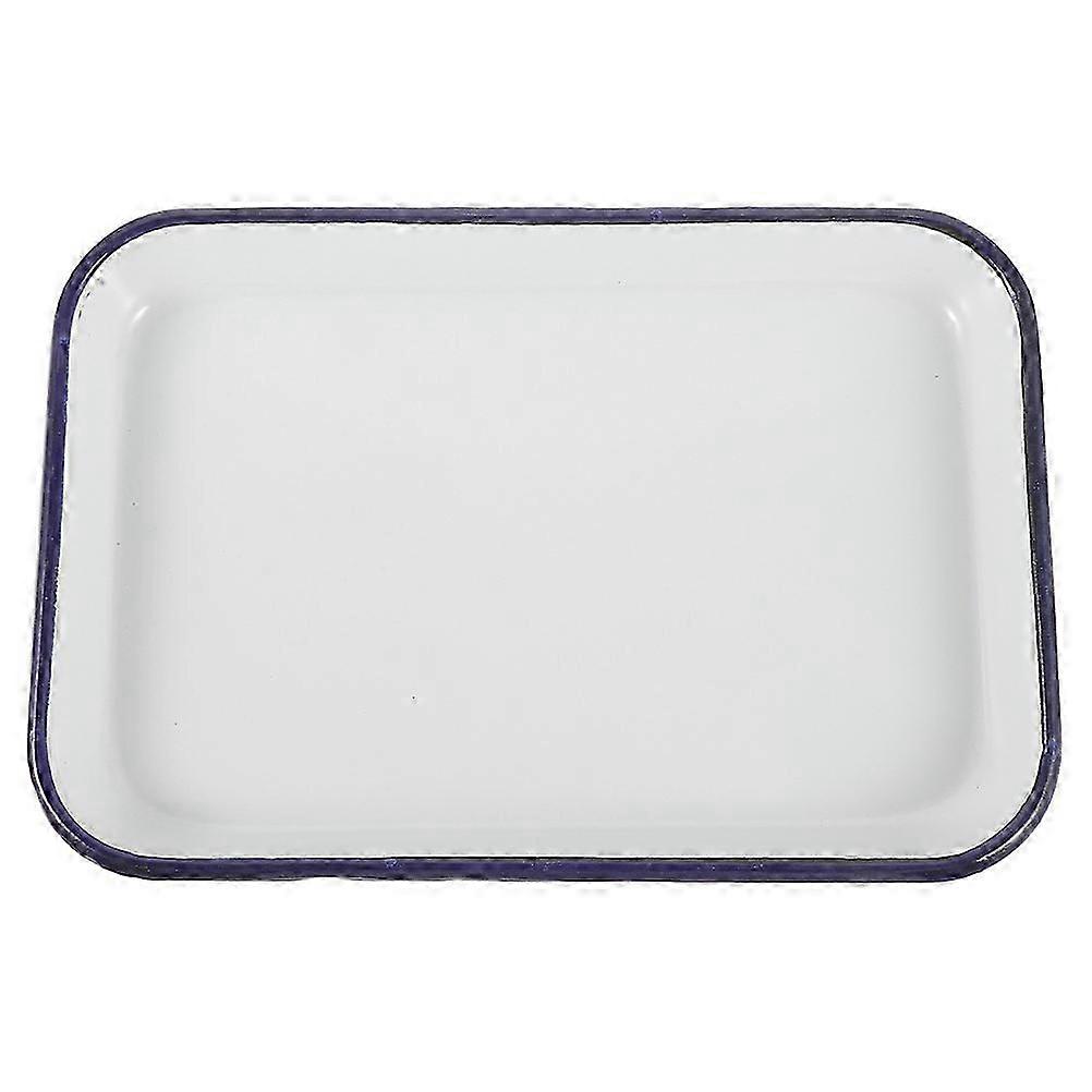 White Enamel Baking Sheet Pan for Kitchen Use with Rectangular Design and Ample Piece