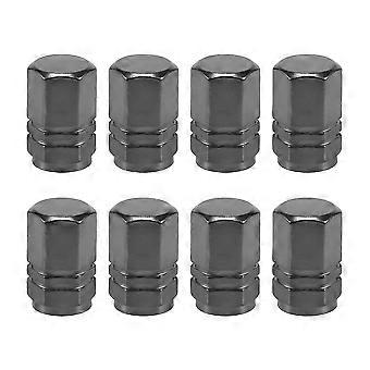 8 Pieces Tire Stem Valve Caps Wheel Valve Covers Car Dustproof Tire Cap, Hexagon Shape Titanium Gra