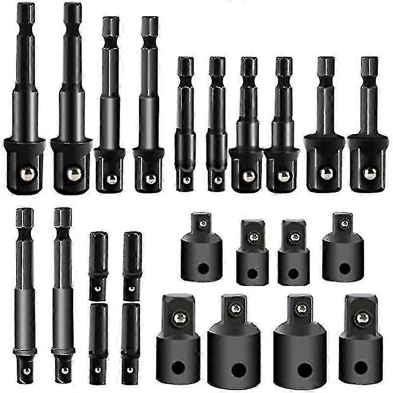 24pcs Impact Extension And Socket Adapter Hex Shank Drill Extension Socket Set Kit