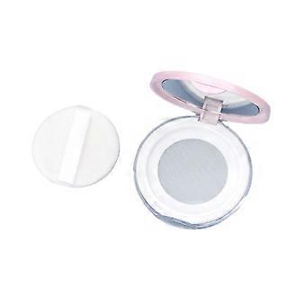 Plastic Loose Powder Compact Case with Mirror and Powder Puff, Ultra-Thin Iridescent Electroplated Design for 3g Solid Powders