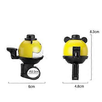Campanello per mountain bike per bambini con disegno animato, accessorio per bicicletta, uso quotidiano, cupola gialla, suono squillante, 1 pezzo