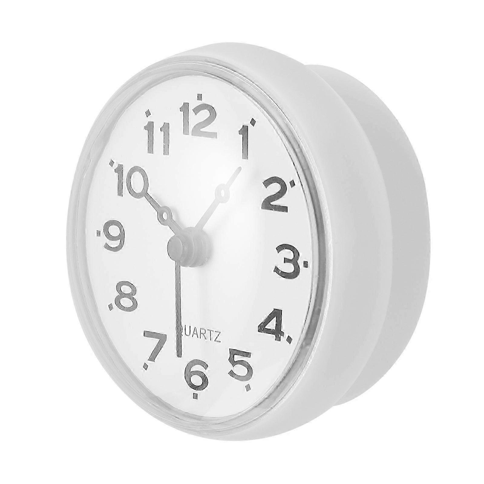 1Pc Waterproof Wall Clock Bathroom Mute Wall Clock Suction Cup Hanging Clock