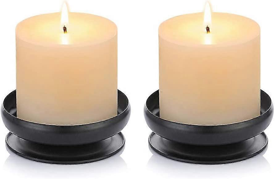 2 Pcs Candle Holder, Black