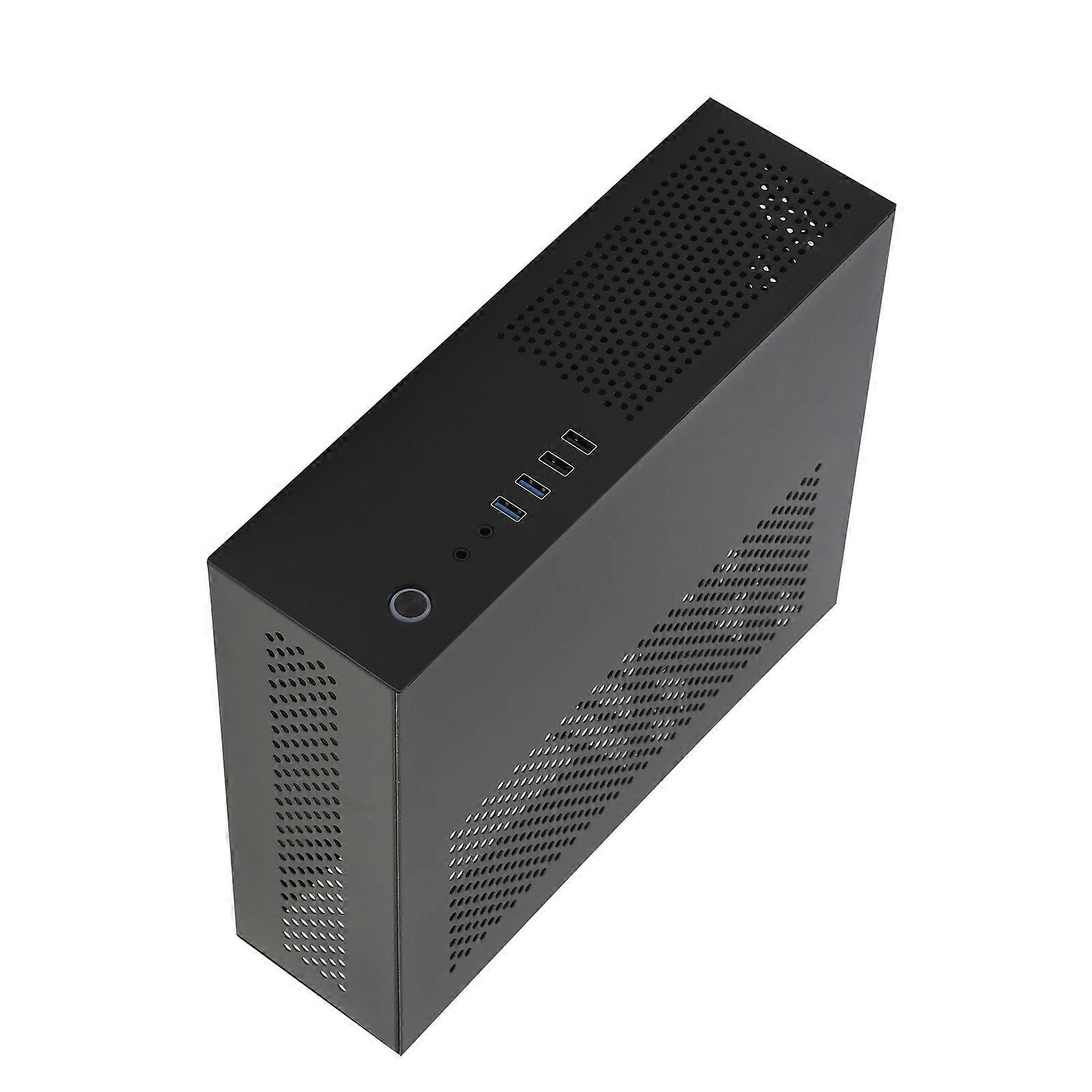 A10 Mini PC Chassis MATX Chassis HTPC PC Case Support 2.5 3.5 Solid Disk migliora la dissipazione del calore e il risparmio di spazio Nero
