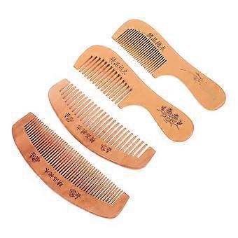 4 Stück Haar Necken Kamm Pfirsich Holz Kamm Antistatischer Kamm Haar Holz Kamm Pfirsich Holz Kamm