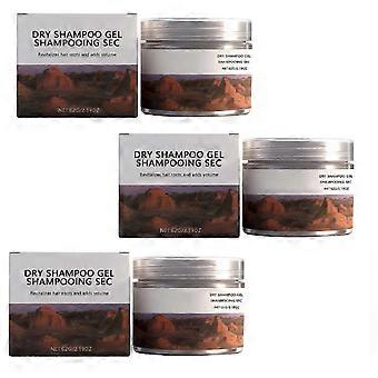 3x Pasta de Shampoo Seco, Gel de Shampoo Seco, Shampoo Seco Volumizador Instantaneamente Refrescante para Cabelos Escuros, Shampoo Seco para Cabelos Escuros