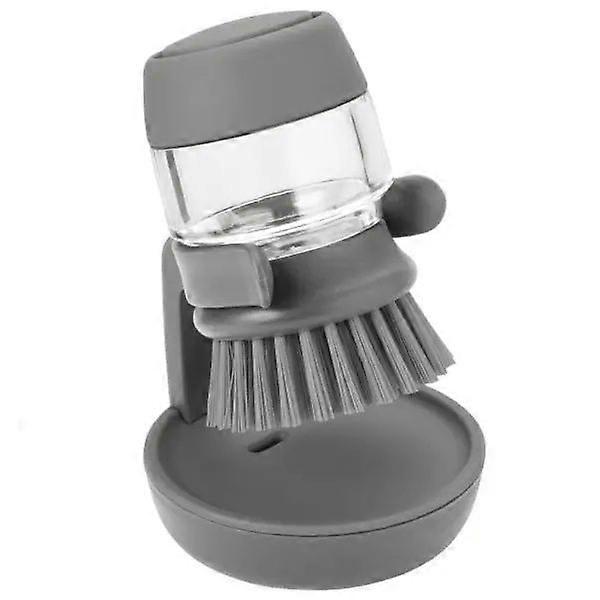 Dish brush with detergent storage, grey